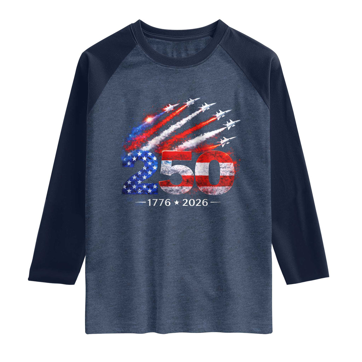250th Anniversary USA Raglan Shirt Patriotic 250 Years American 4th July 1776 2026