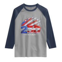 250th Anniversary USA Raglan Shirt Patriotic 250 Years American 4th July 1776 2026