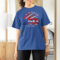 250th Anniversary USA T Shirt For Women Patriotic 250 Years American 4th July 1776 2026
