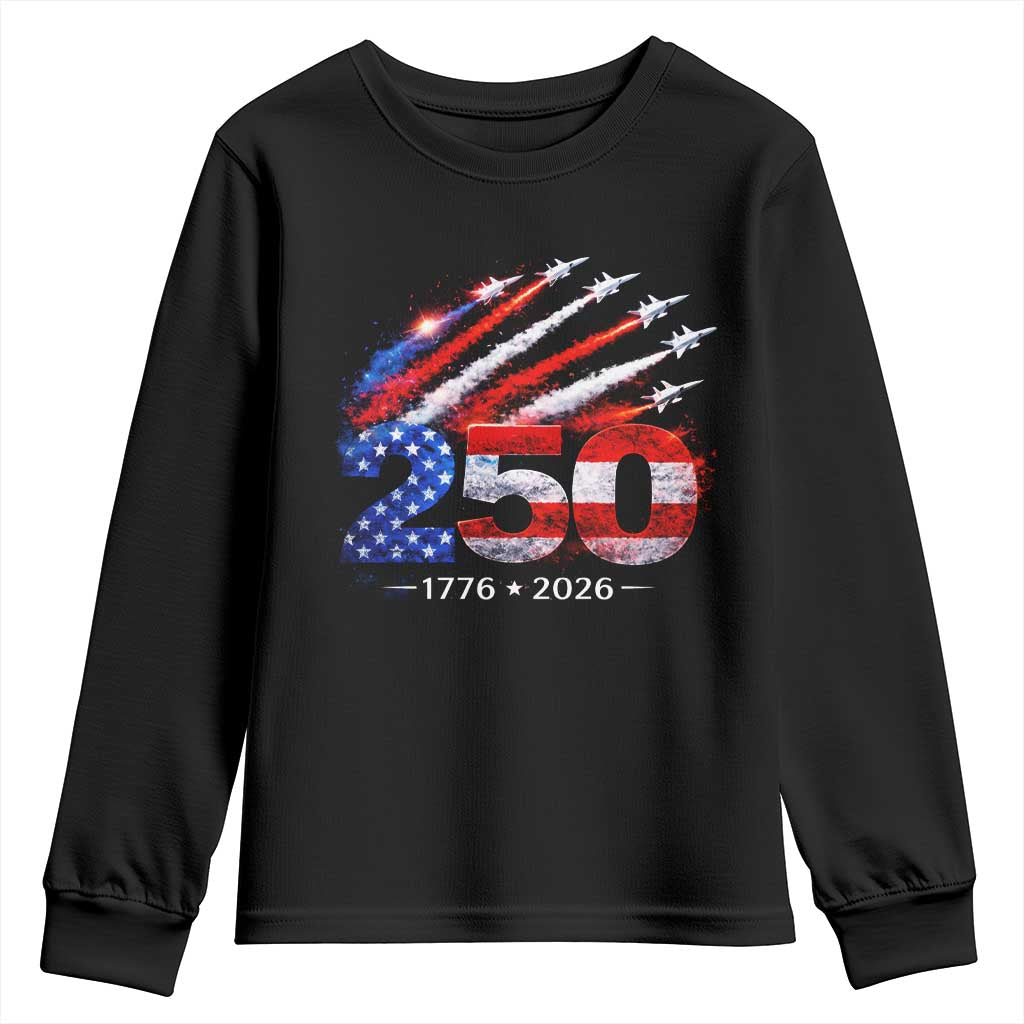 250th Anniversary USA Youth Sweatshirt Patriotic 250 Years American 4th July 1776 2026