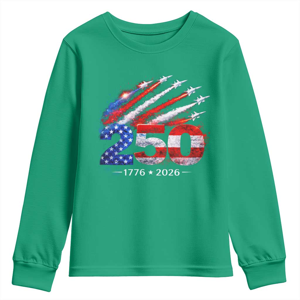 250th Anniversary USA Youth Sweatshirt Patriotic 250 Years American 4th July 1776 2026