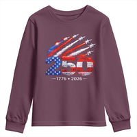 250th Anniversary USA Youth Sweatshirt Patriotic 250 Years American 4th July 1776 2026