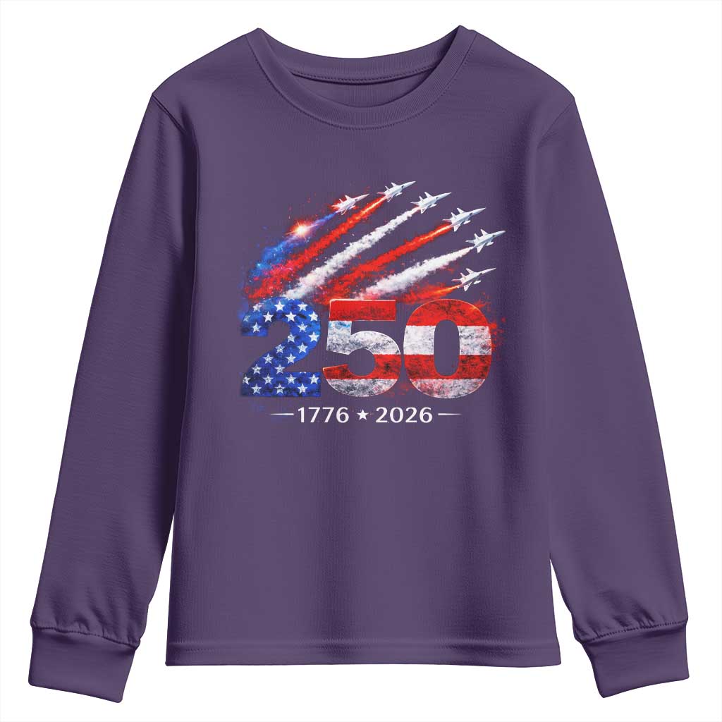 250th Anniversary USA Youth Sweatshirt Patriotic 250 Years American 4th July 1776 2026