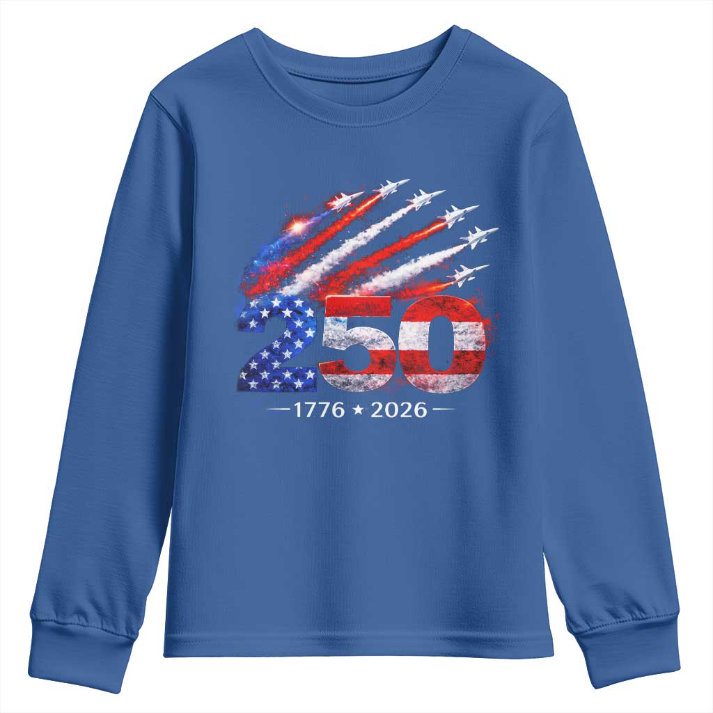 250th Anniversary USA Youth Sweatshirt Patriotic 250 Years American 4th July 1776 2026