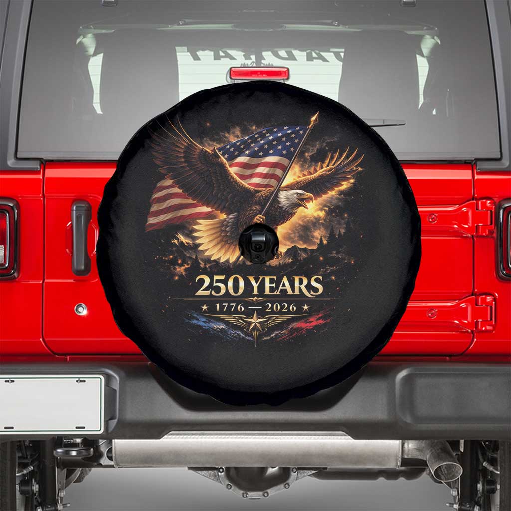 Eagle 250 Anniversary Usa Spare Tire Cover 1776 2026 Patriotic 4th Of July 250 Year American Flag