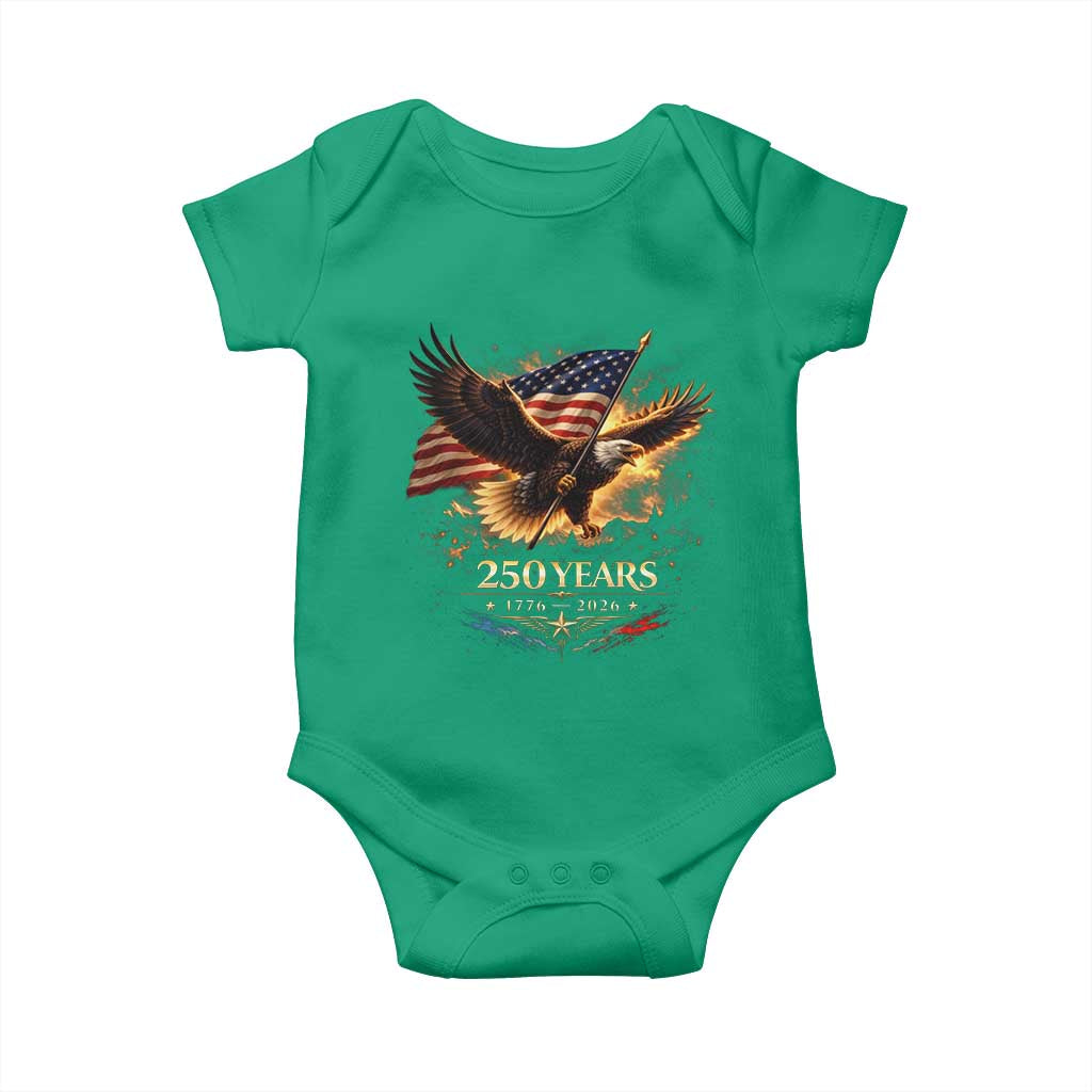 Eagle 250 Anniversary Usa Baby Onesie 1776 2026 Patriotic 4th Of July 250 Year American Flag