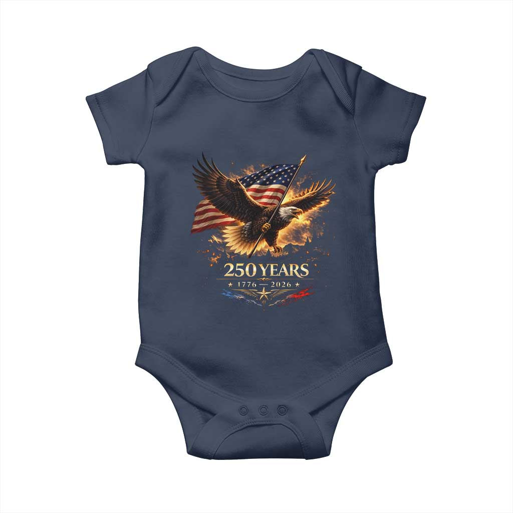 Eagle 250 Anniversary Usa Baby Onesie 1776 2026 Patriotic 4th Of July 250 Year American Flag