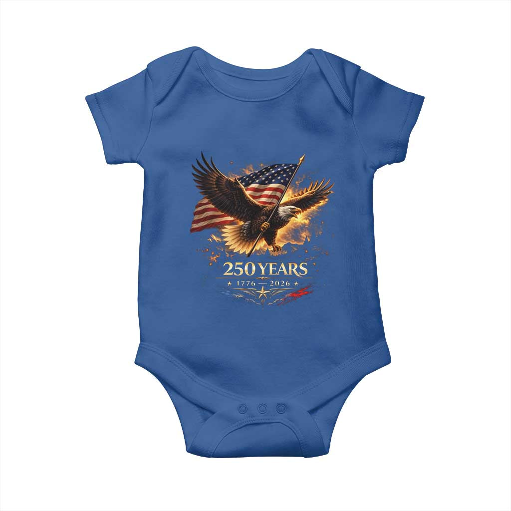 Eagle 250 Anniversary Usa Baby Onesie 1776 2026 Patriotic 4th Of July 250 Year American Flag
