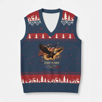 Eagle 250 Anniversary Usa V-Neck Knit Sweater Vest 1776 2026 Patriotic 4th Of July 250 Year American Flag