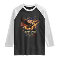 Eagle 250 Anniversary Usa Raglan Shirt 1776 2026 Patriotic 4th Of July 250 Year American Flag