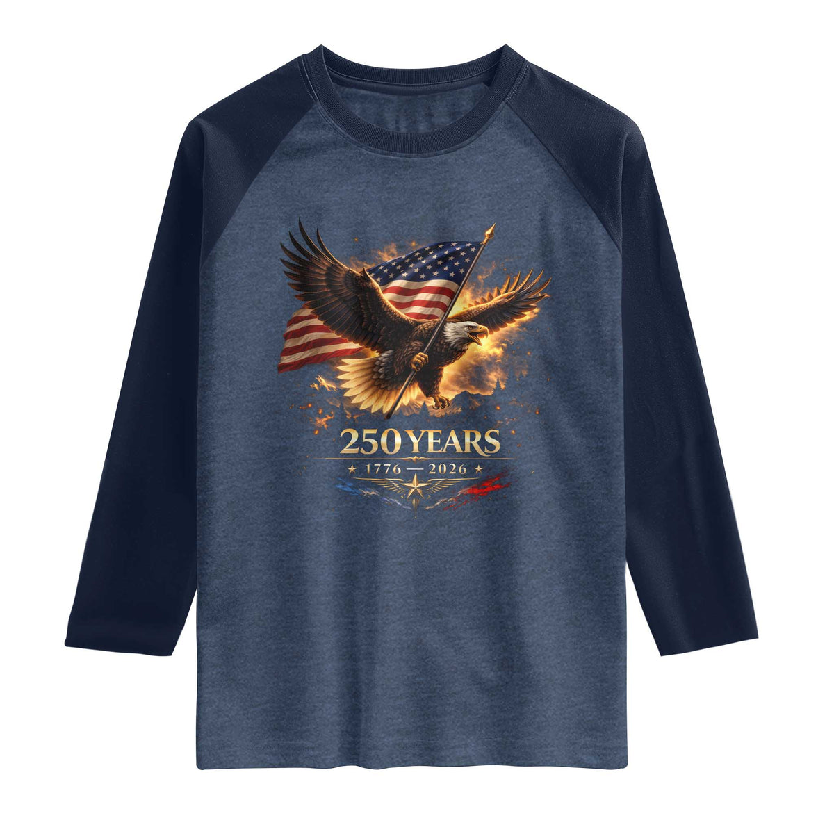 Eagle 250 Anniversary Usa Raglan Shirt 1776 2026 Patriotic 4th Of July 250 Year American Flag