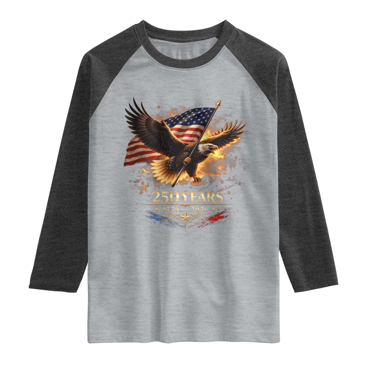 Eagle 250 Anniversary Usa Raglan Shirt 1776 2026 Patriotic 4th Of July 250 Year American Flag