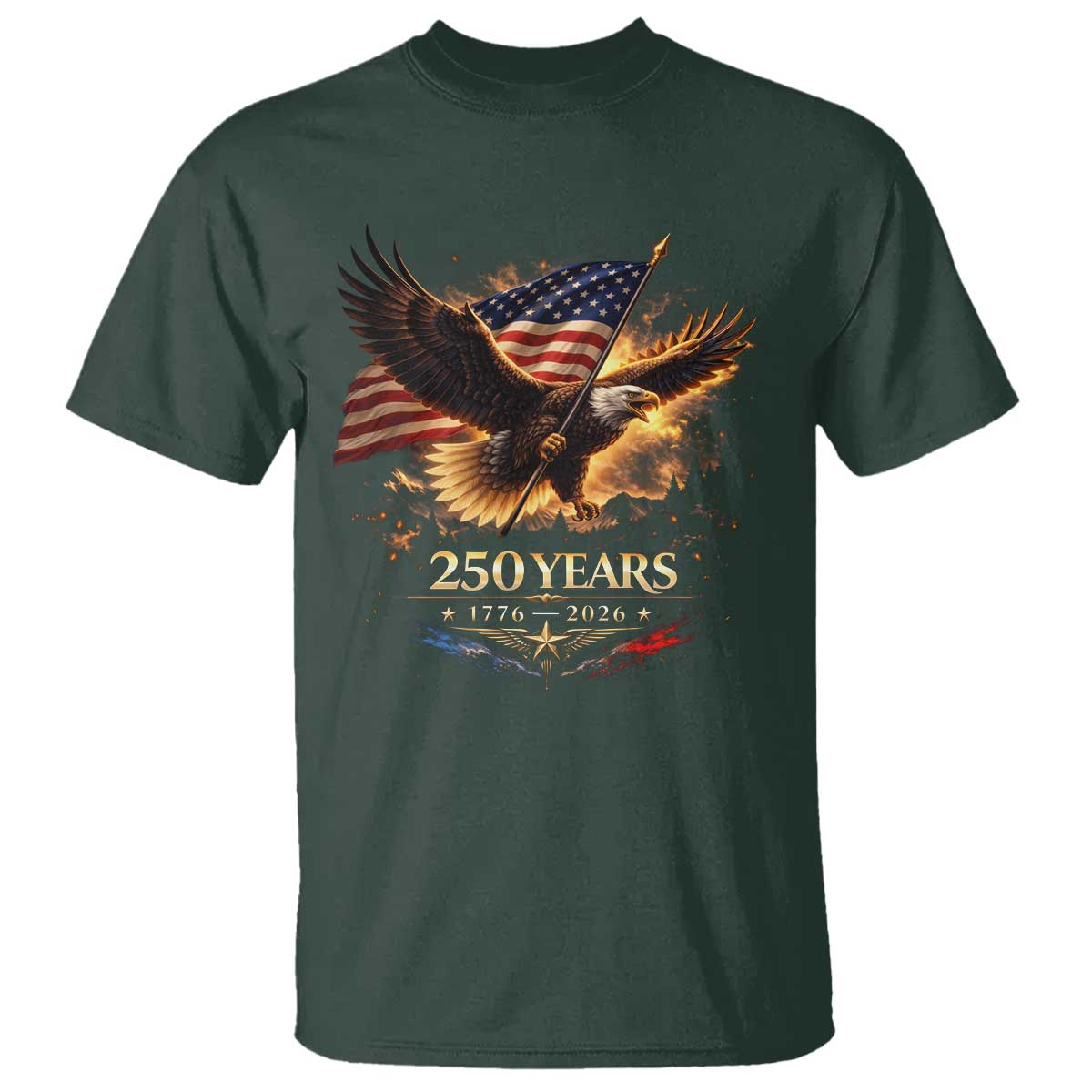 Eagle 250 Anniversary Usa T Shirt 1776 2026 Patriotic 4th Of July 250 Year American Flag