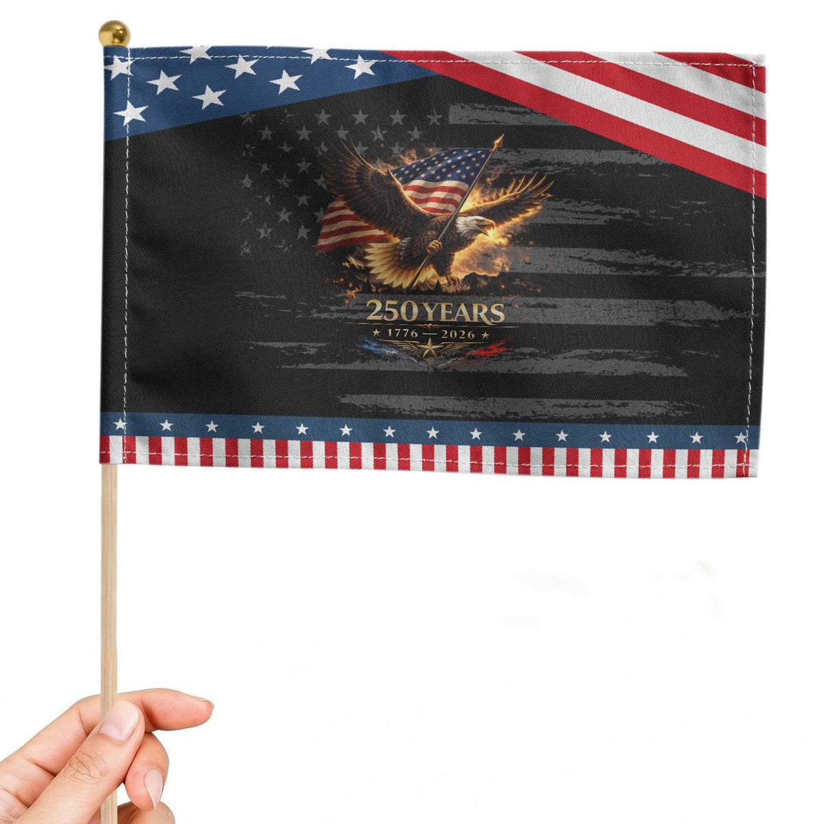 Eagle 250 Anniversary Usa Patriotic Handheld Flag 1776 2026 4th Of July 250 Year American Flag