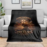 Blessings 250 Years America Throw Blanket Christian Patriotic One Nation Under God US Flag