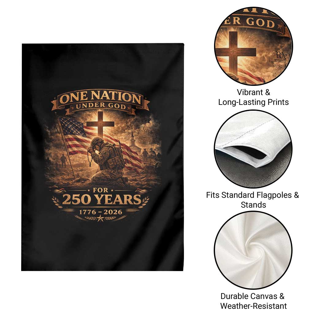 Blessings 250 Years America Garden Flag Christian Patriotic One Nation Under God US Flag