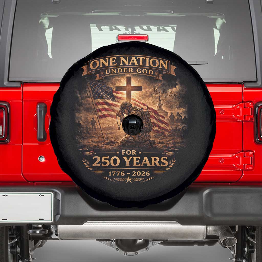 Blessings 250 Years America Spare Tire Cover Christian Patriotic One Nation Under God US Flag