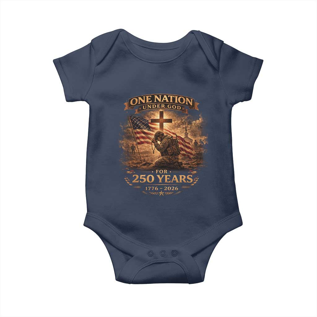 Blessings 250 Years America Baby Onesie Christian Patriotic One Nation Under God US Flag