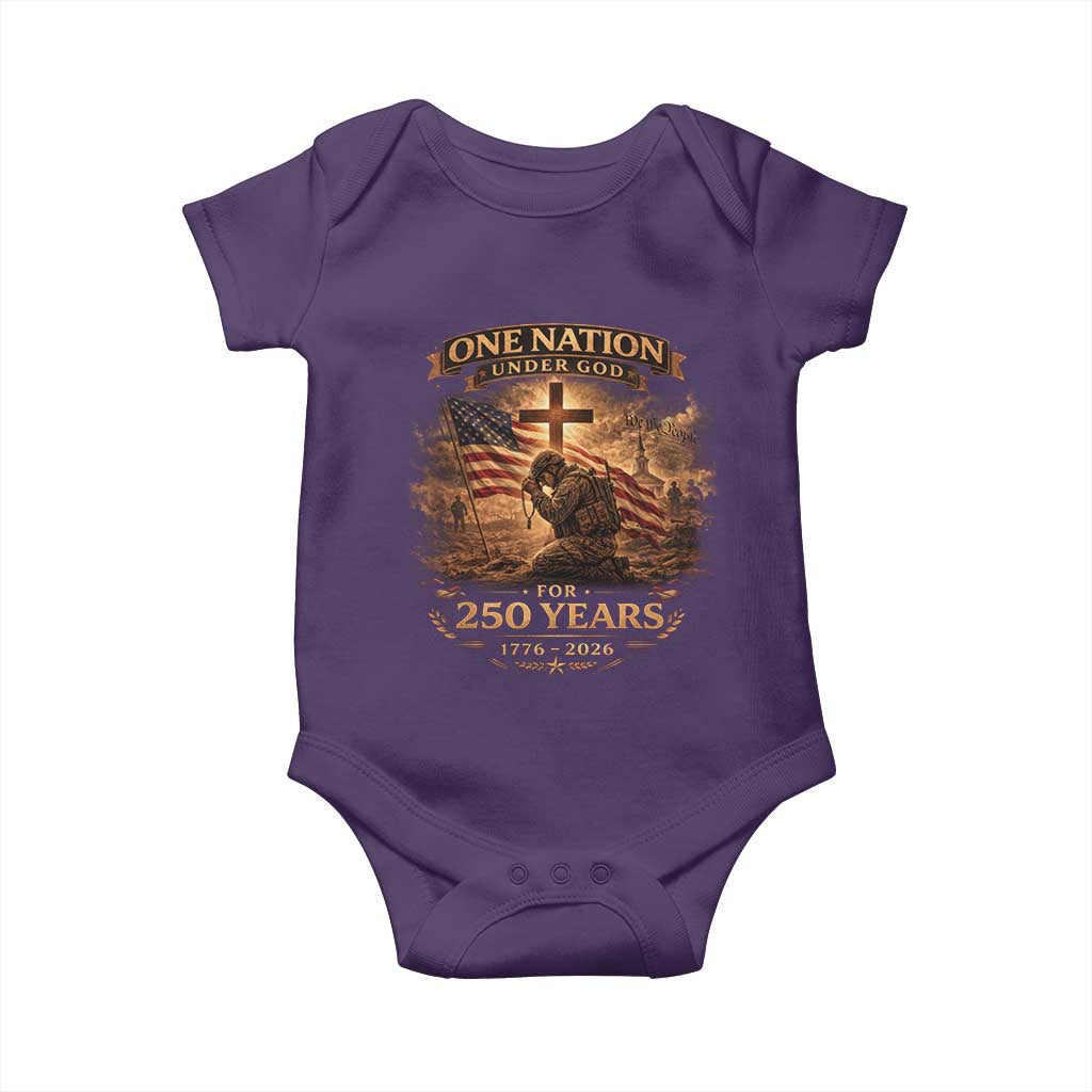 Blessings 250 Years America Baby Onesie Christian Patriotic One Nation Under God US Flag