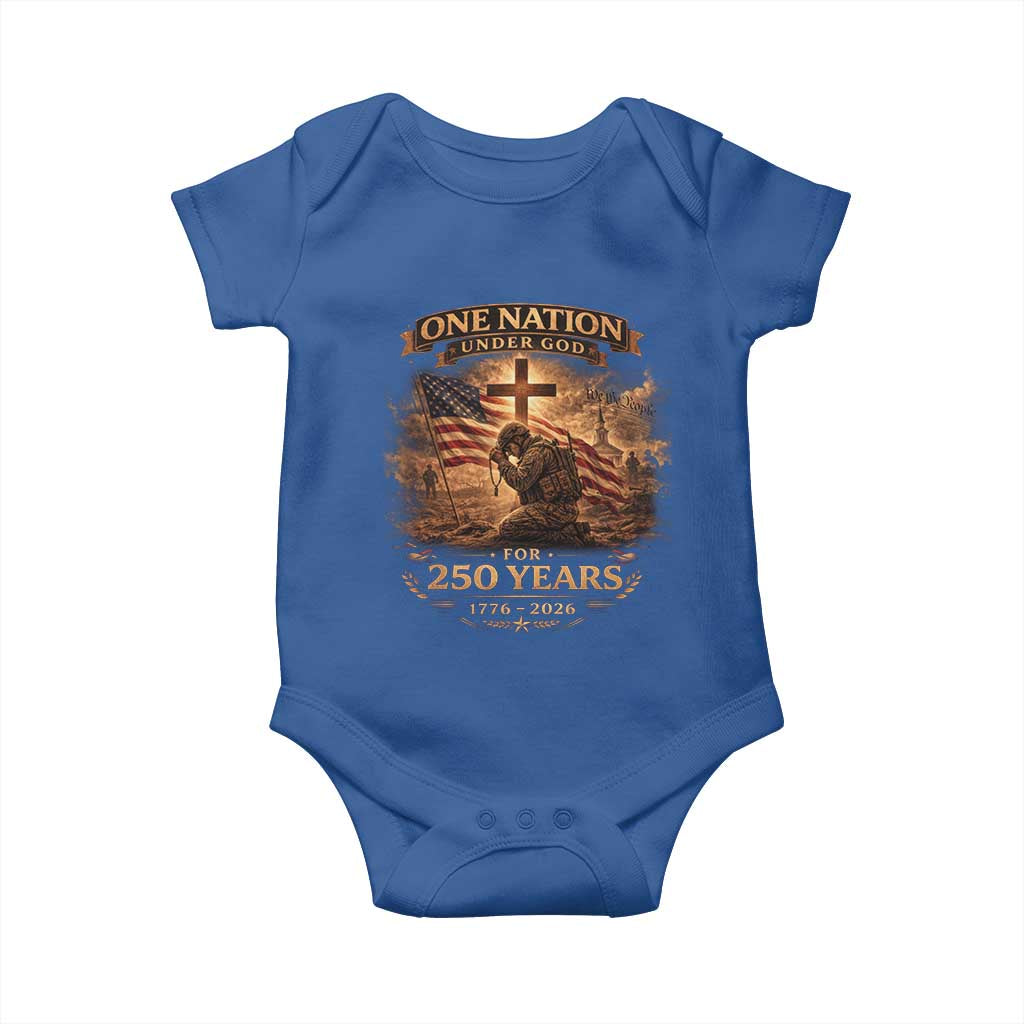 Blessings 250 Years America Baby Onesie Christian Patriotic One Nation Under God US Flag