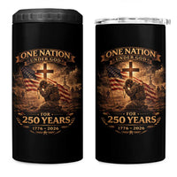 Blessings 250 Years America 4 in 1 Can Cooler Tumbler Christian Patriotic One Nation Under God US Flag