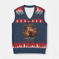 Blessings 250 Years America V-Neck Knit Sweater Vest Christian Patriotic One Nation Under God US Flag