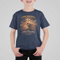 Blessings 250 Years America T Shirt For Kid Christian Patriotic One Nation Under God US Flag