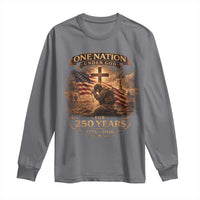 Blessings 250 Years America Long Sleeve Shirt Christian Patriotic One Nation Under God US Flag