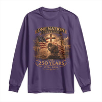 Blessings 250 Years America Long Sleeve Shirt Christian Patriotic One Nation Under God US Flag