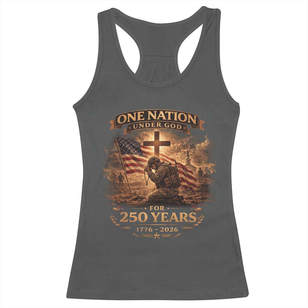 Blessings 250 Years America Racerback Tank Top Christian Patriotic One Nation Under God US Flag