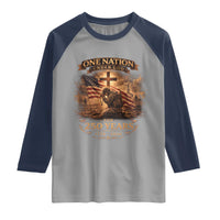Blessings 250 Years America Raglan Shirt Christian Patriotic One Nation Under God US Flag