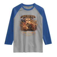 Blessings 250 Years America Raglan Shirt Christian Patriotic One Nation Under God US Flag