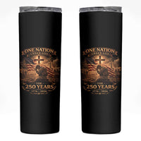 Blessings 250 Years America Skinny Tumbler Christian Patriotic One Nation Under God US Flag