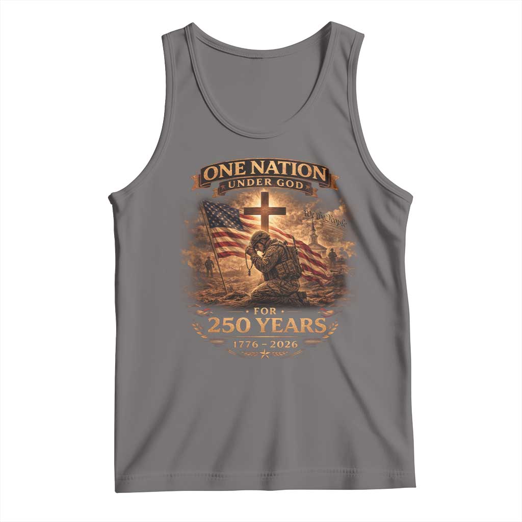 Blessings 250 Years America Tank Top Christian Patriotic One Nation Under God US Flag