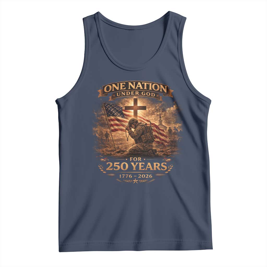 Blessings 250 Years America Tank Top Christian Patriotic One Nation Under God US Flag