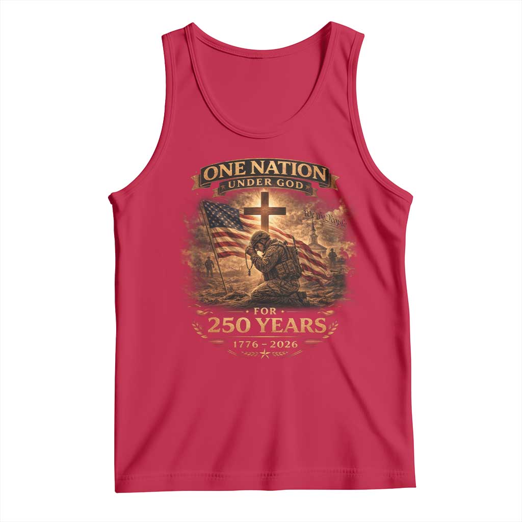 Blessings 250 Years America Tank Top Christian Patriotic One Nation Under God US Flag