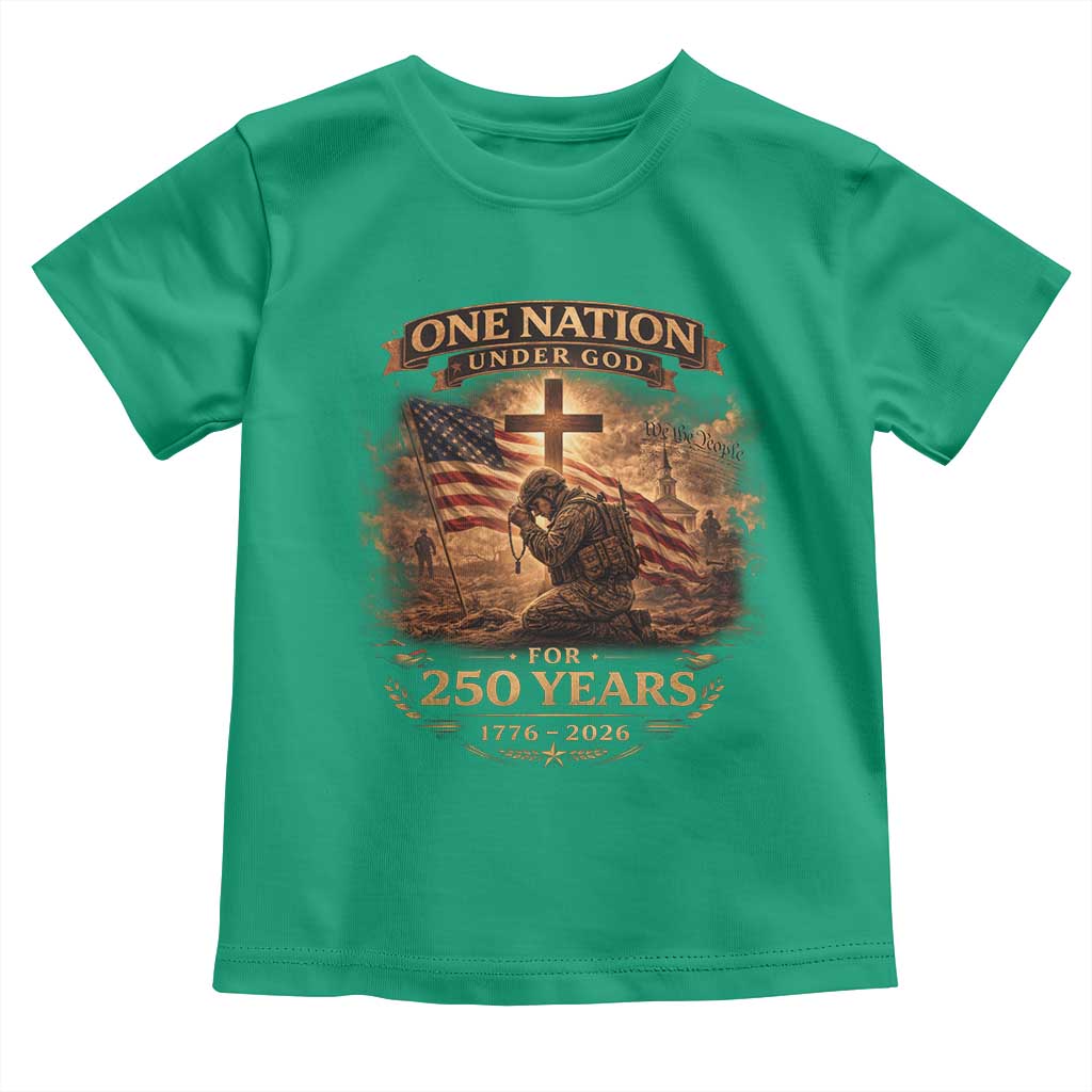 Blessings 250 Years America Toddler T Shirt Christian Patriotic One Nation Under God US Flag