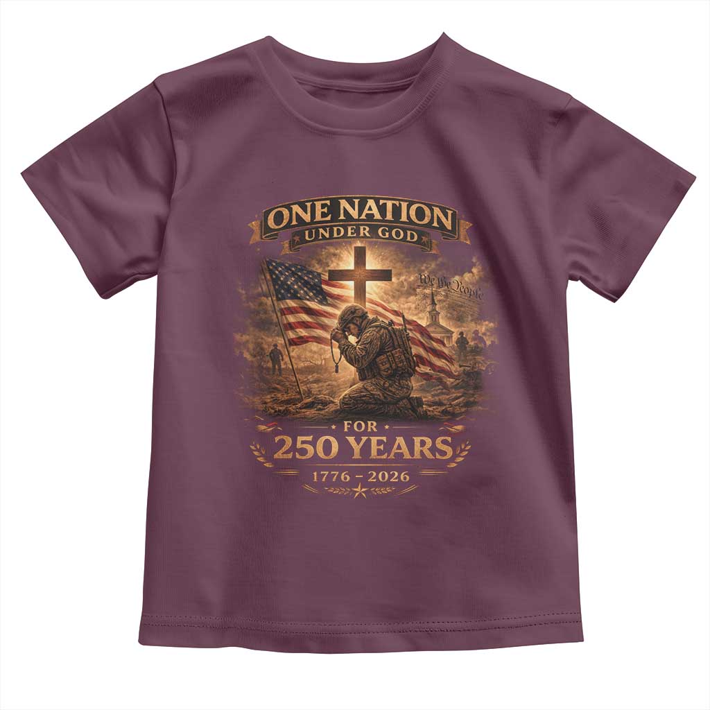 Blessings 250 Years America Toddler T Shirt Christian Patriotic One Nation Under God US Flag