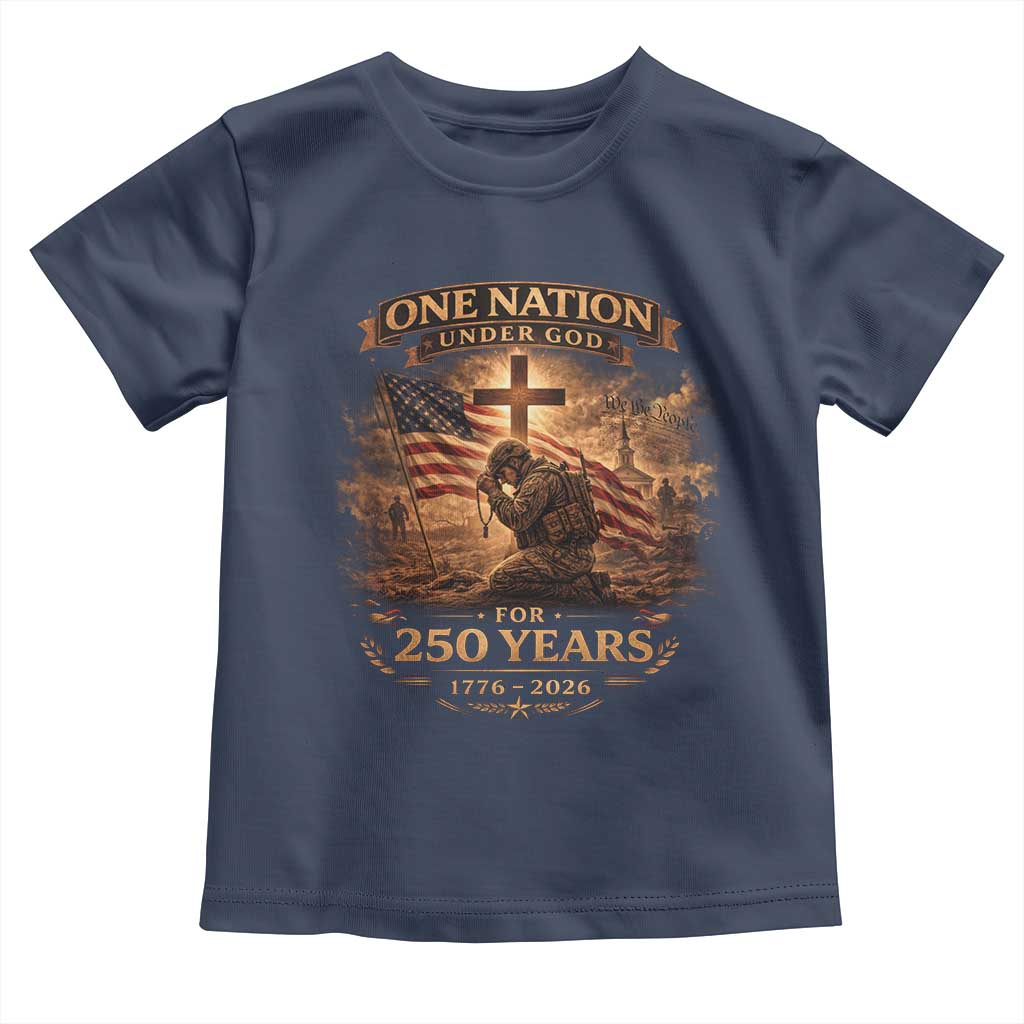 Blessings 250 Years America Toddler T Shirt Christian Patriotic One Nation Under God US Flag