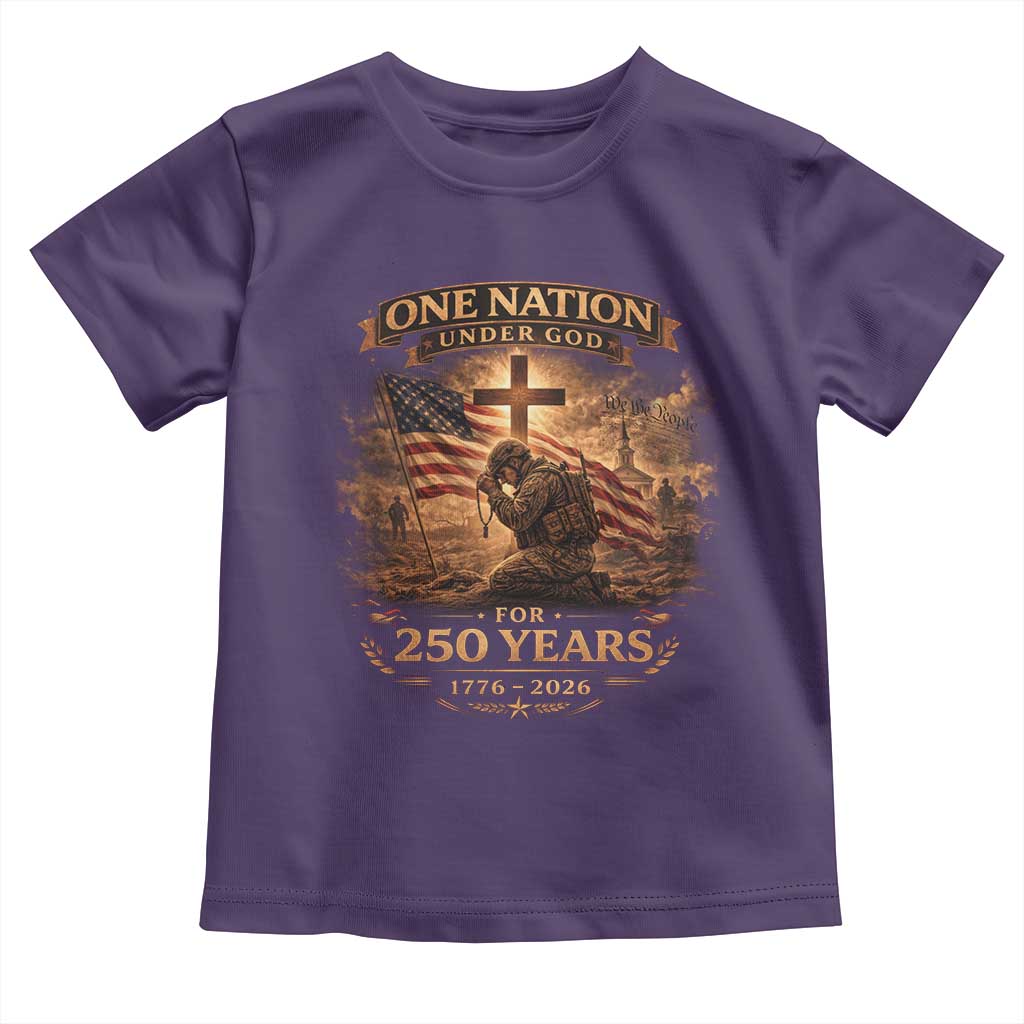 Blessings 250 Years America Toddler T Shirt Christian Patriotic One Nation Under God US Flag
