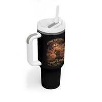 Blessings 250 Years America Tumbler With Handle Christian Patriotic One Nation Under God US Flag