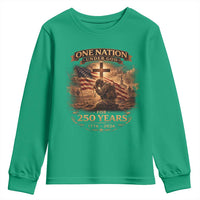 Blessings 250 Years America Youth Sweatshirt Christian Patriotic One Nation Under God US Flag