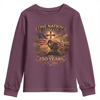 Blessings 250 Years America Youth Sweatshirt Christian Patriotic One Nation Under God US Flag