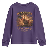 Blessings 250 Years America Youth Sweatshirt Christian Patriotic One Nation Under God US Flag