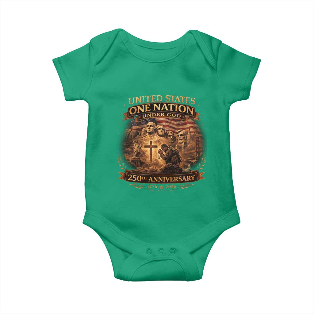 Blessings 250 Years America Baby Onesie Christian Patriotic One Nation Under God Founding Fathers