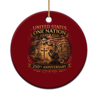 Blessings 250 Years America Ceramic Ornament Christian Patriotic One Nation Under God Founding Fathers
