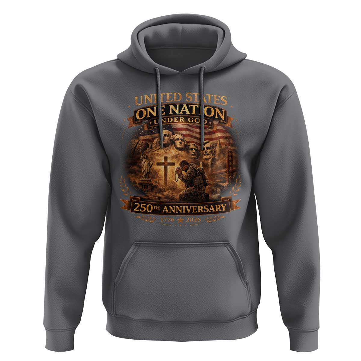 Blessings 250 Years America Hoodie Christian Patriotic One Nation Under God Founding Fathers