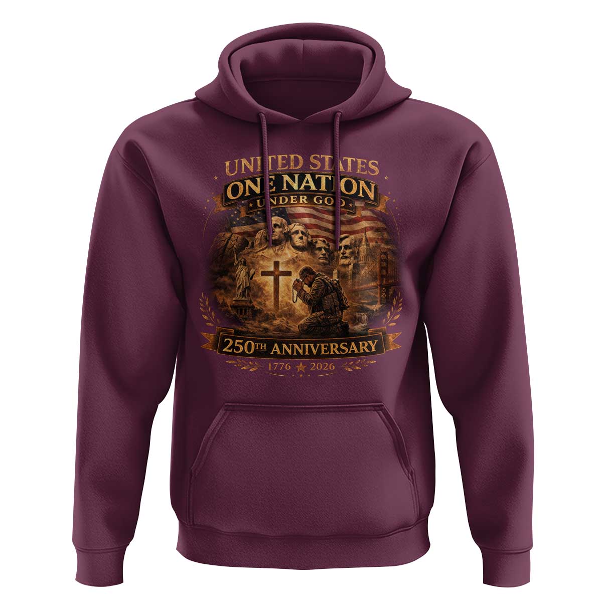 Blessings 250 Years America Hoodie Christian Patriotic One Nation Under God Founding Fathers