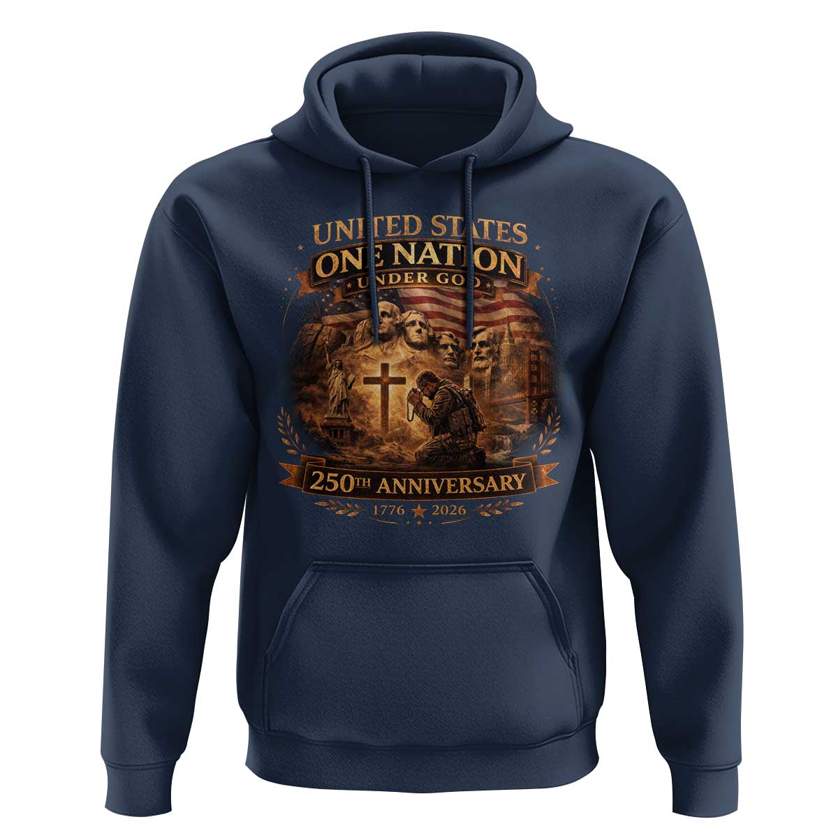 Blessings 250 Years America Hoodie Christian Patriotic One Nation Under God Founding Fathers
