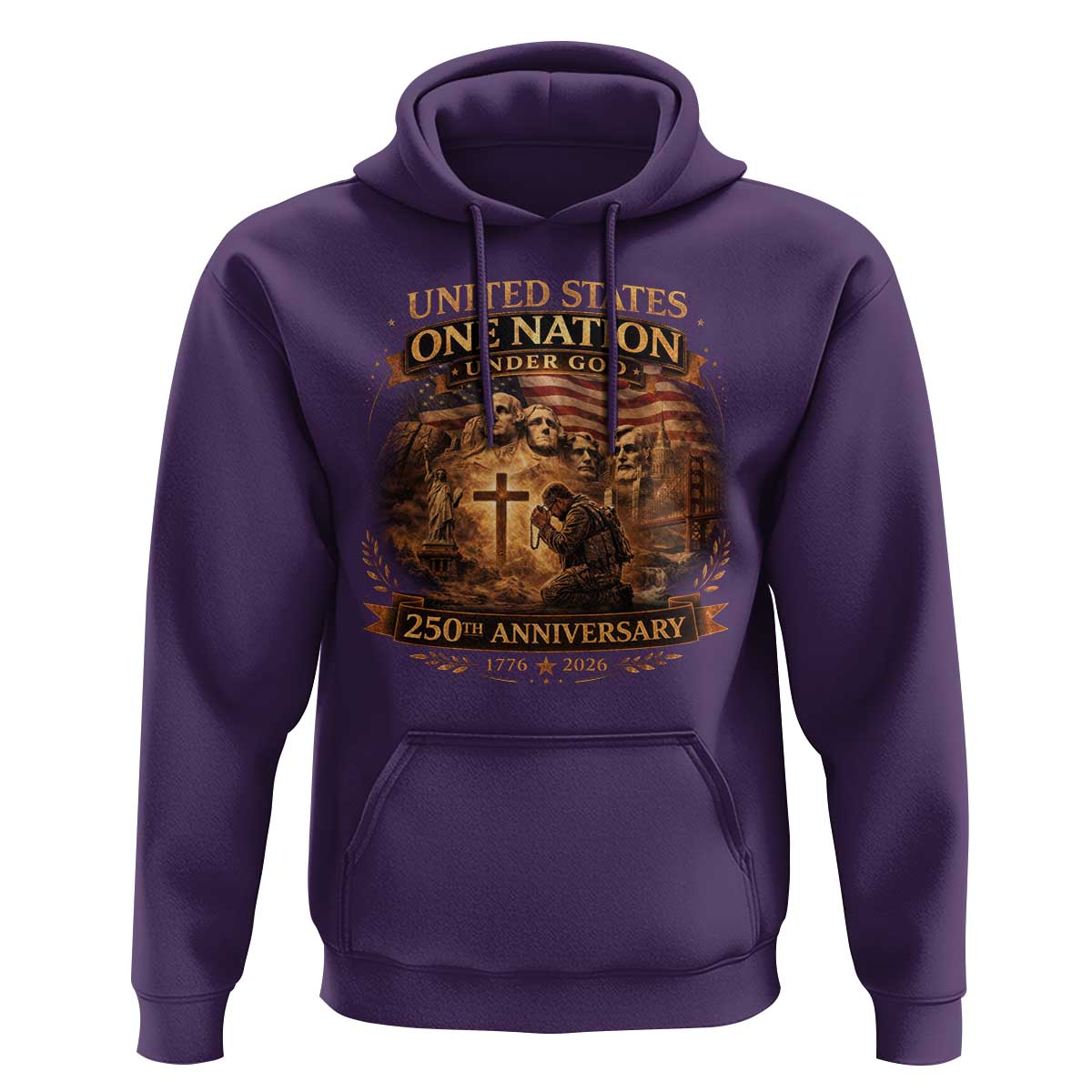 Blessings 250 Years America Hoodie Christian Patriotic One Nation Under God Founding Fathers